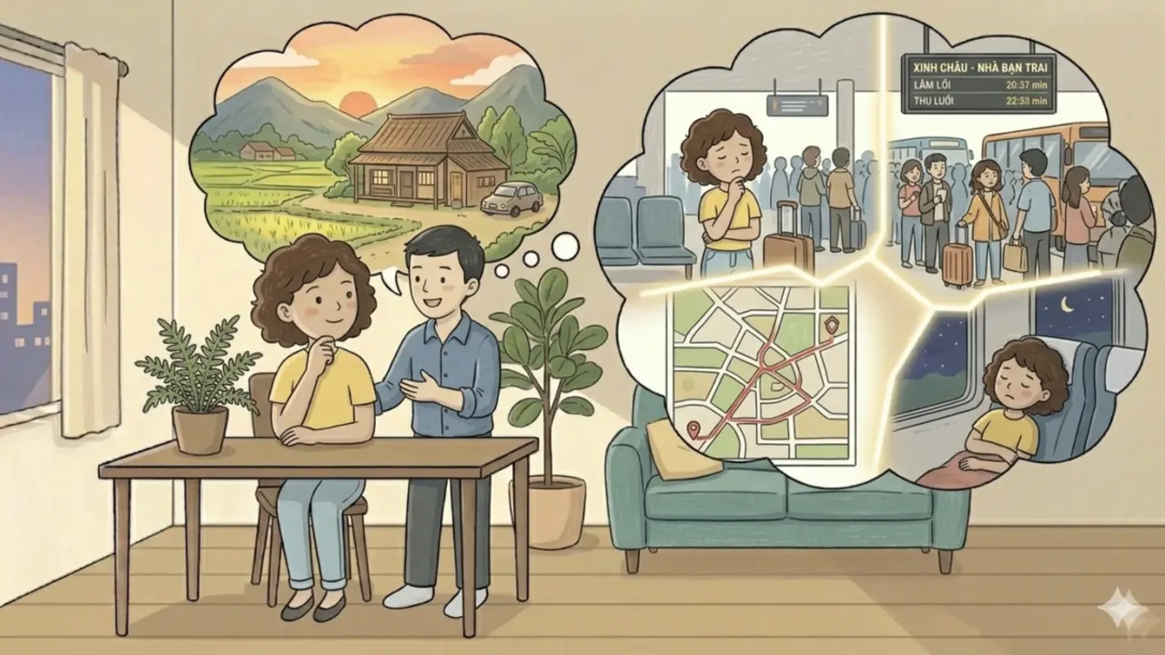 Có nên ở qua đêm khi lần đầu về chơi nhà bạn trai cách 300 km?