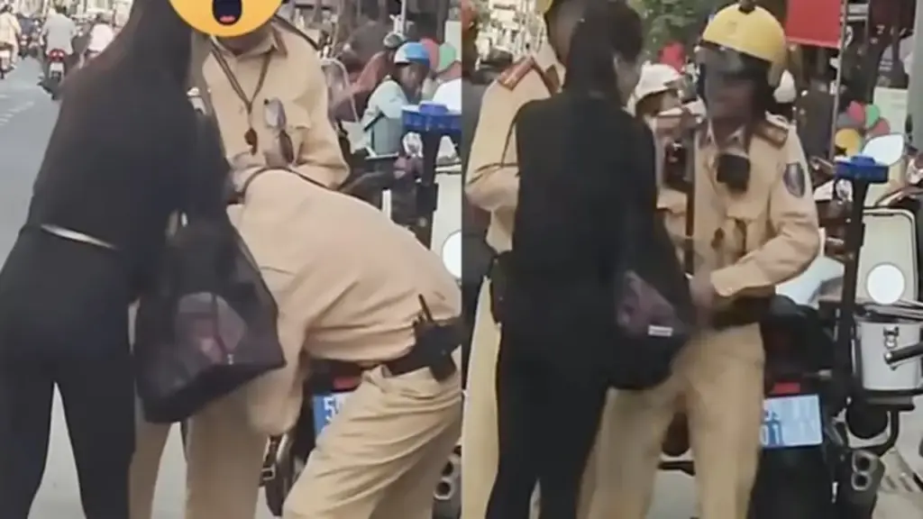 Thực hư vụ cô gái giằng co với 2 CSGT TP.HCM, giật tờ giấy xanh